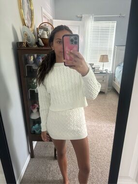 Princess Polly Cream Cable Knit Sweater Mini Set